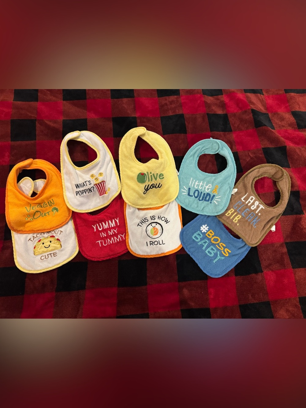 Baby Bib Bundle Set of 9 Food & Funny Sayings